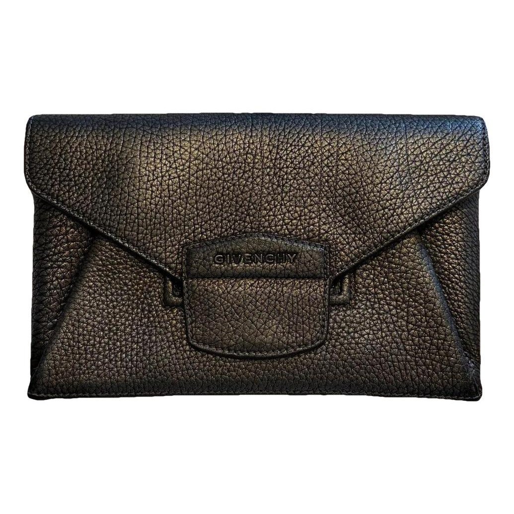 Leather clutch bag