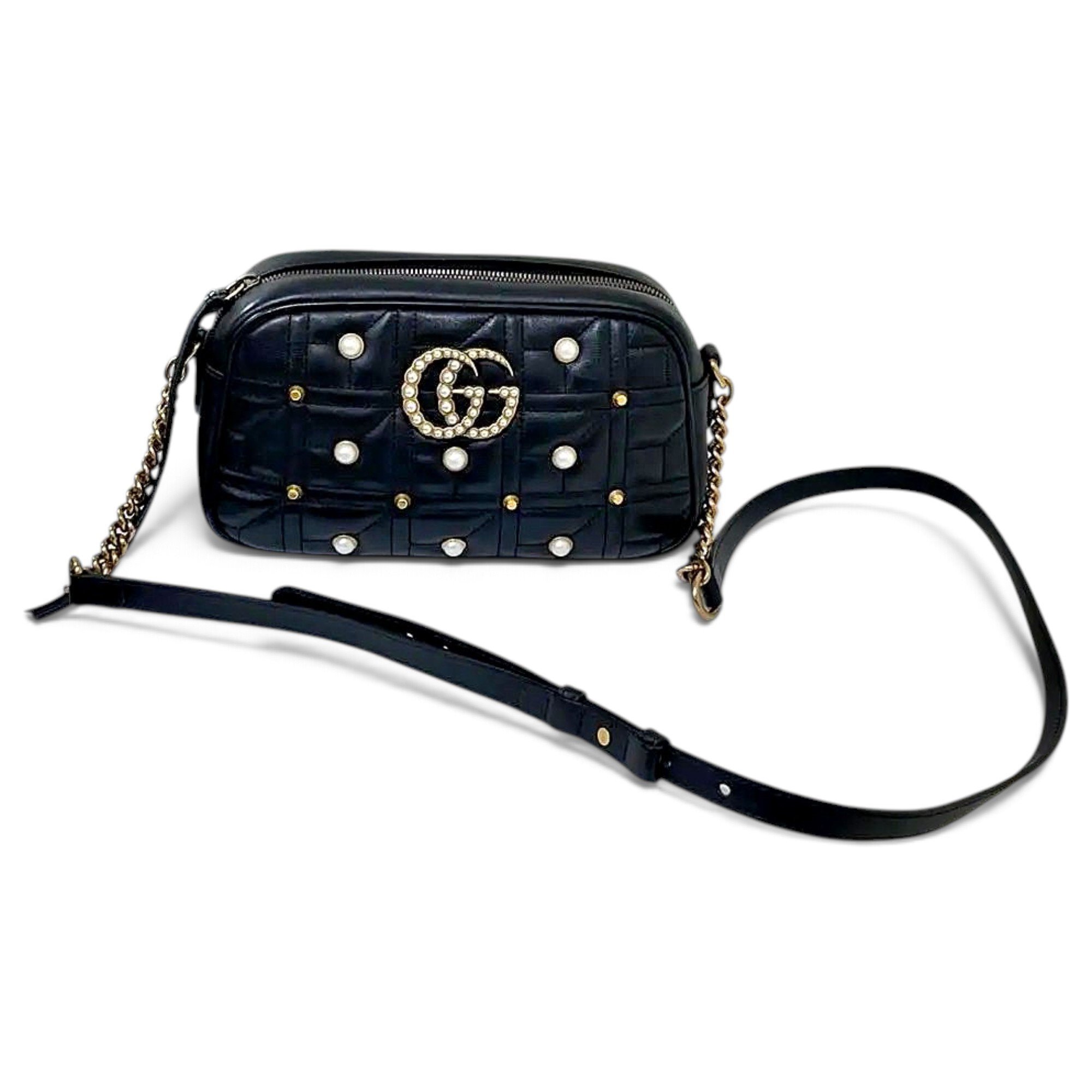 GG Marmont Triple zip leather crossbody bag