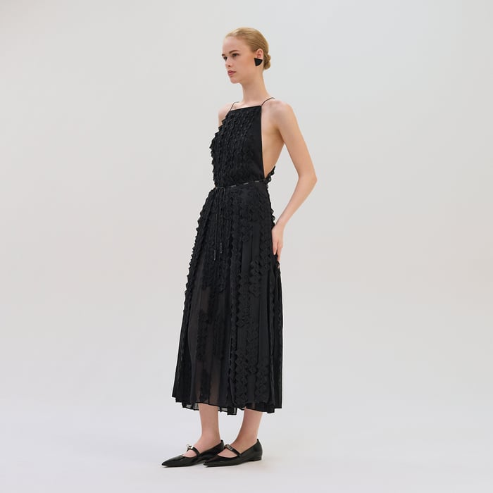 Bleu Noir Embroidered Long Dress