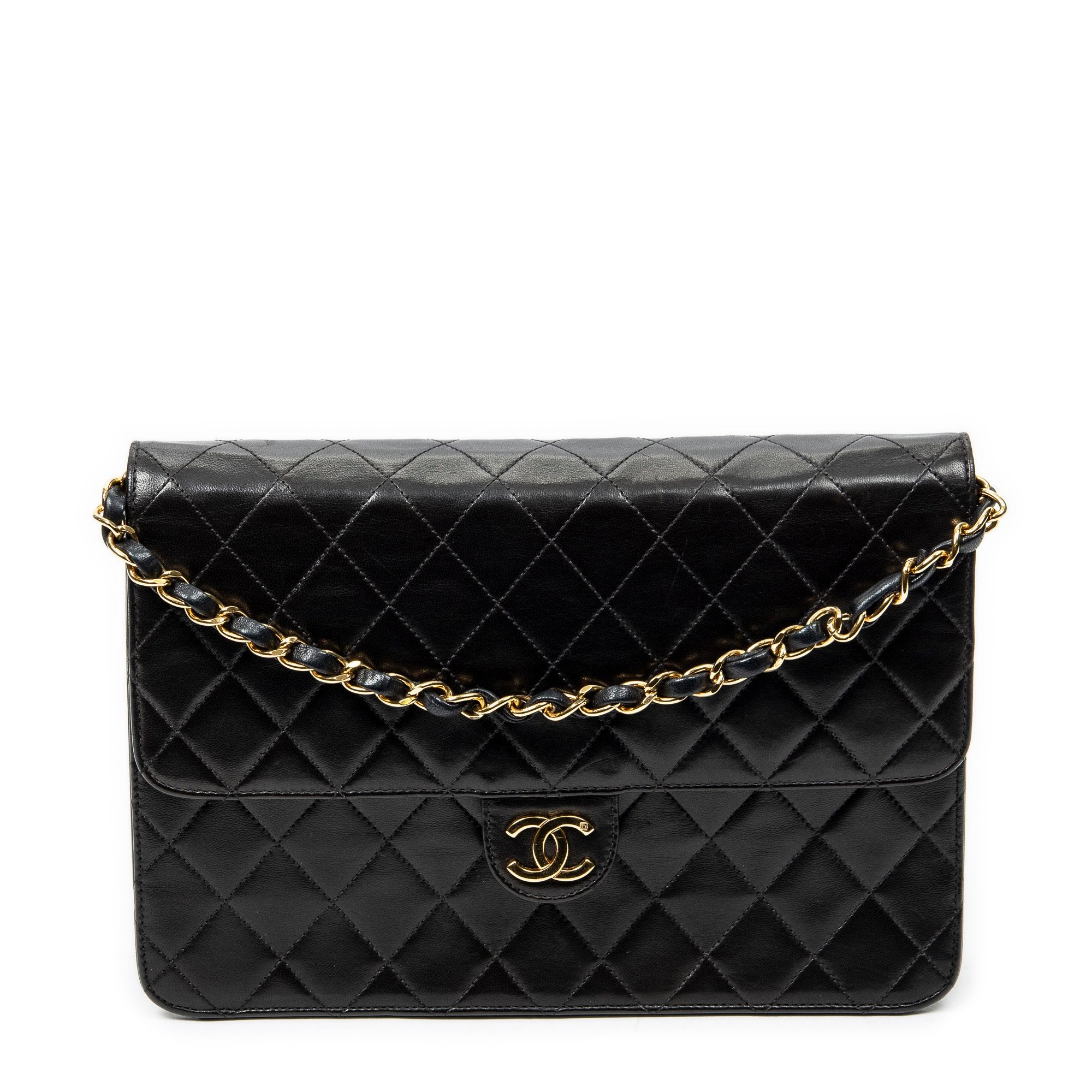 Wallet On Chain Boy Half Flap leather handbag