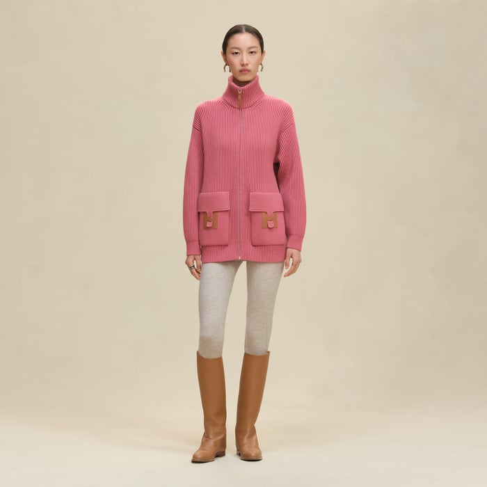 Rose Sorbet Wool Knit Jacket