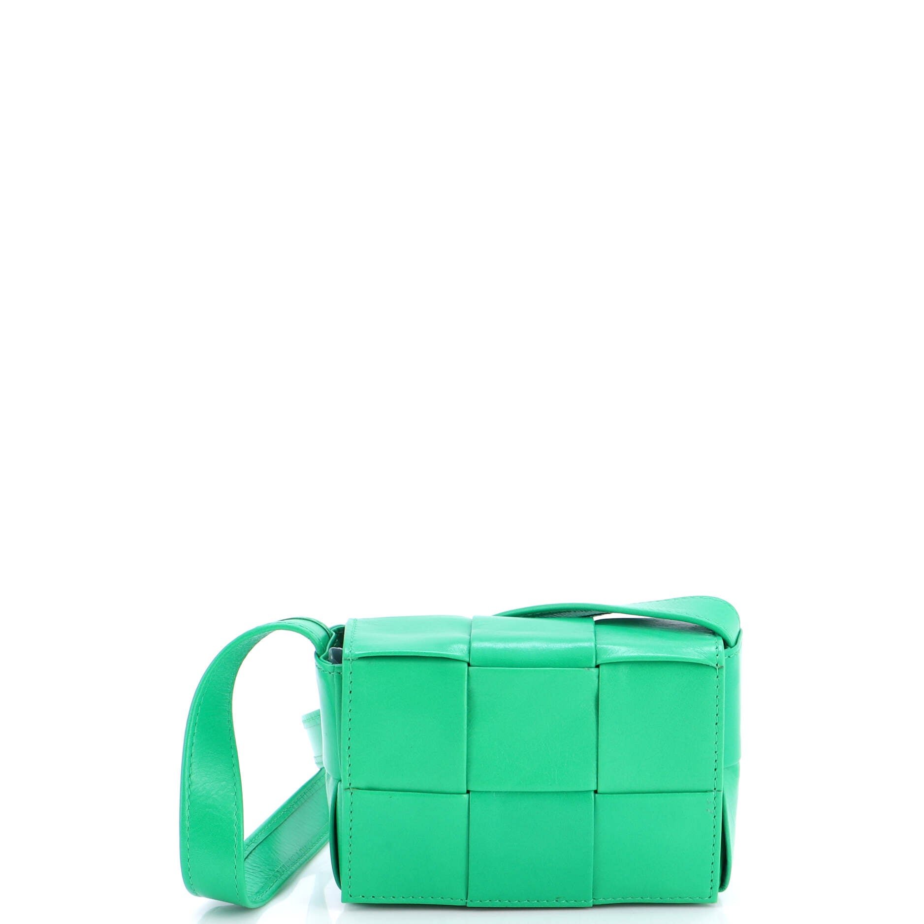 Cassette Crossbody Bag Maxi Intrecciato Leather Candy