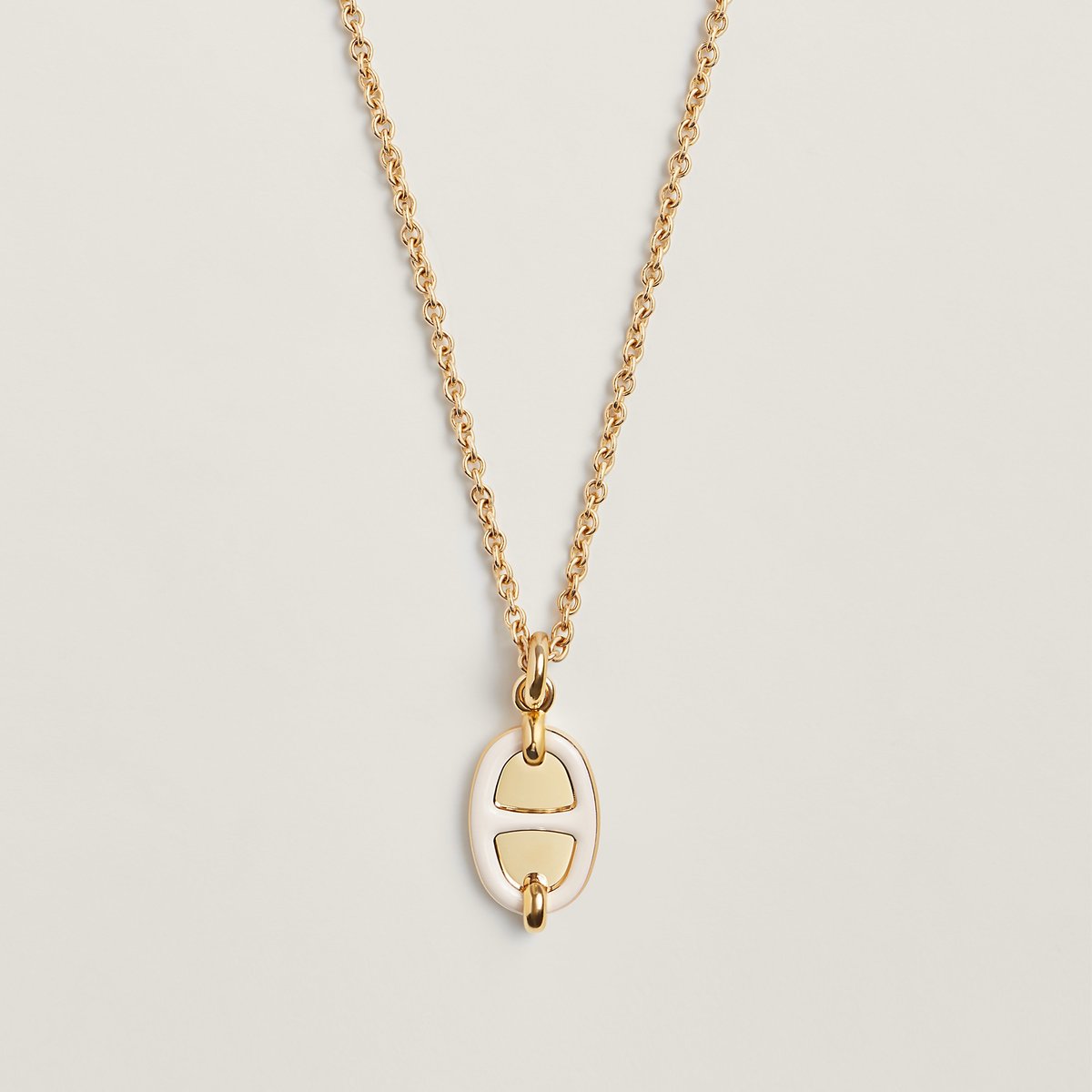 Crème Mini Maillon Pendant, Small Model