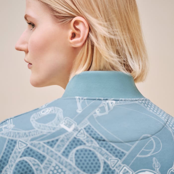 Bleu Arctique "Eperon d'Or Bandana" Varsity Jacket