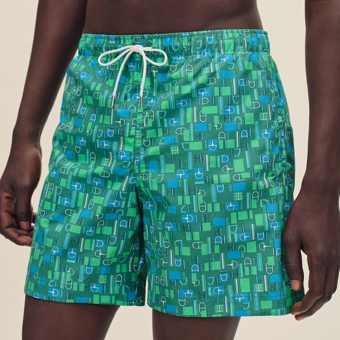 Menthe "Metal Au Carre" Swim Trunks