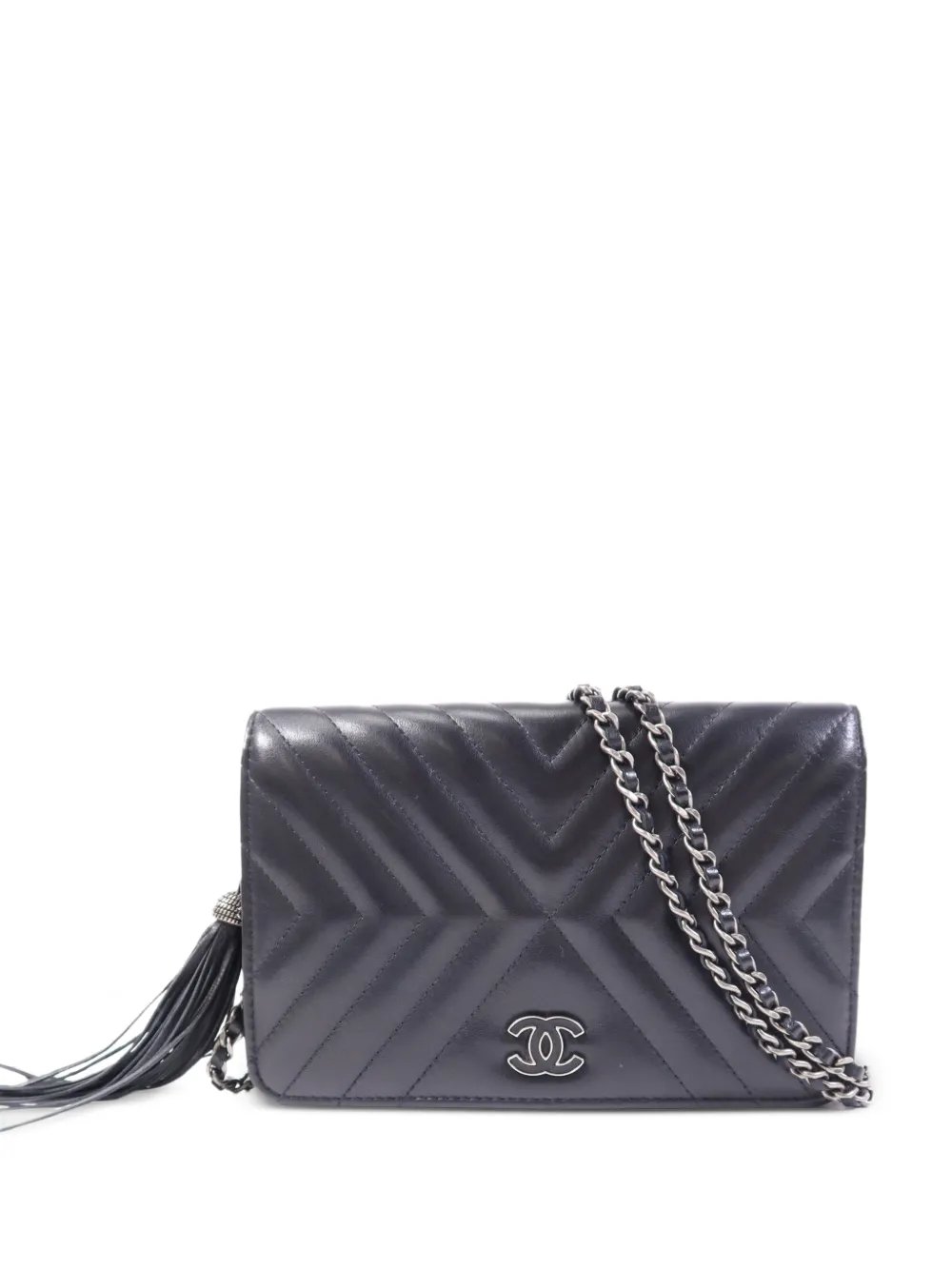 Wallet On Chain chevron-quilted crossbody bag