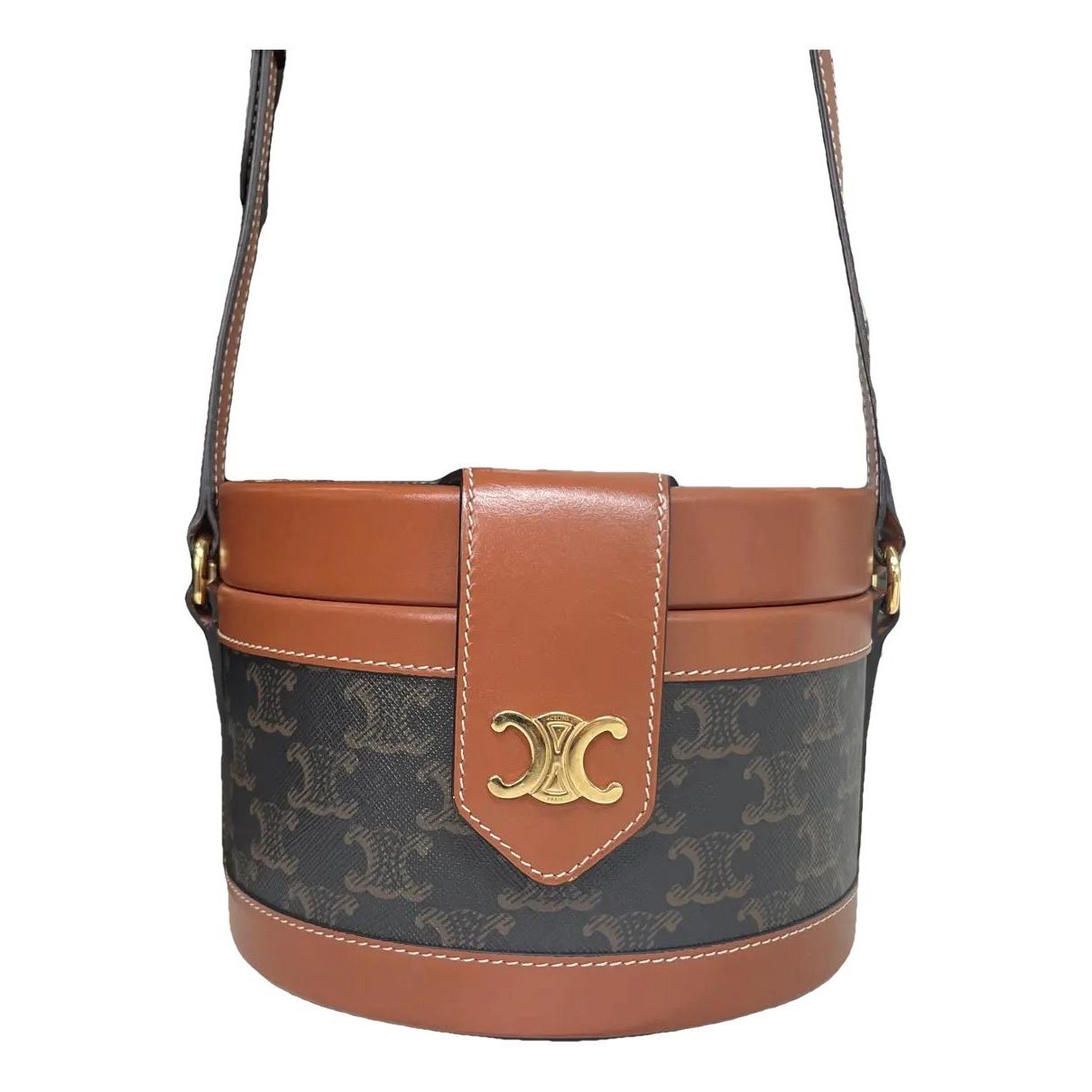 Tambour leather handbag