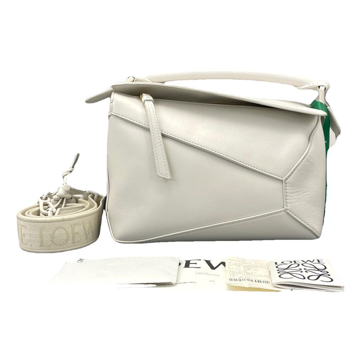 Puzzle leather handbag