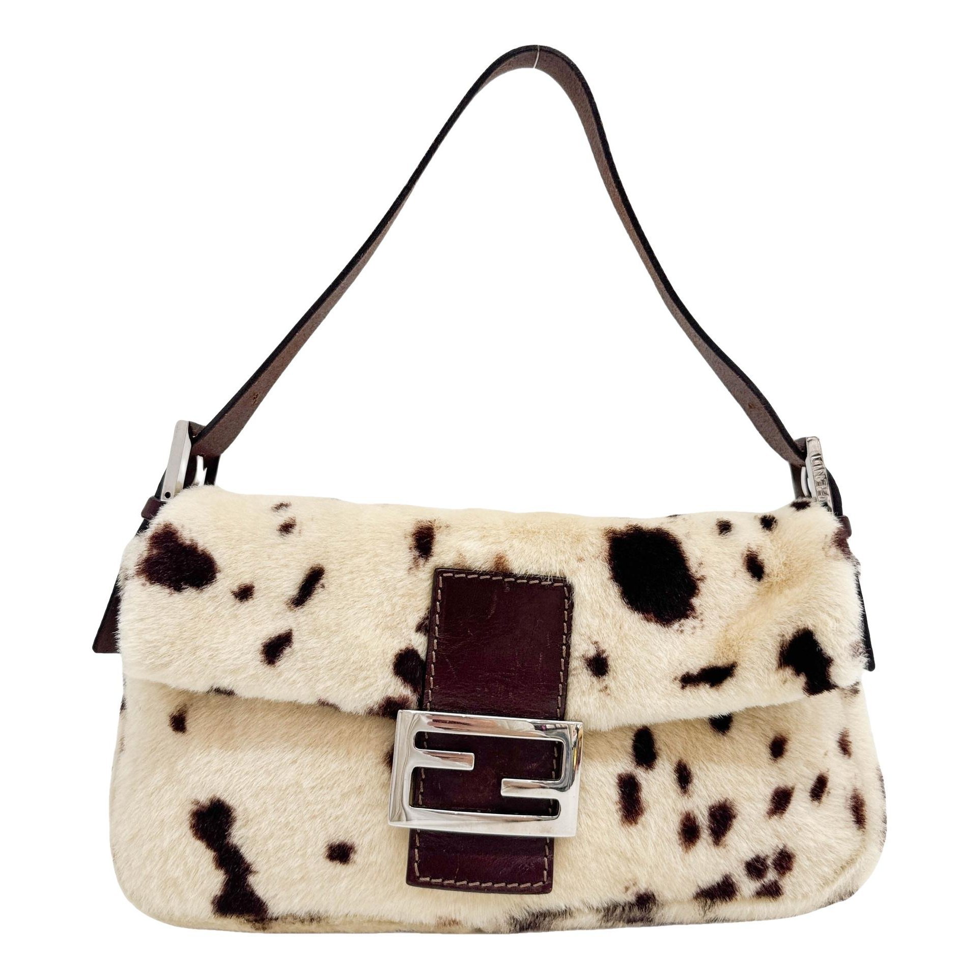 Baguette faux fur handbag
