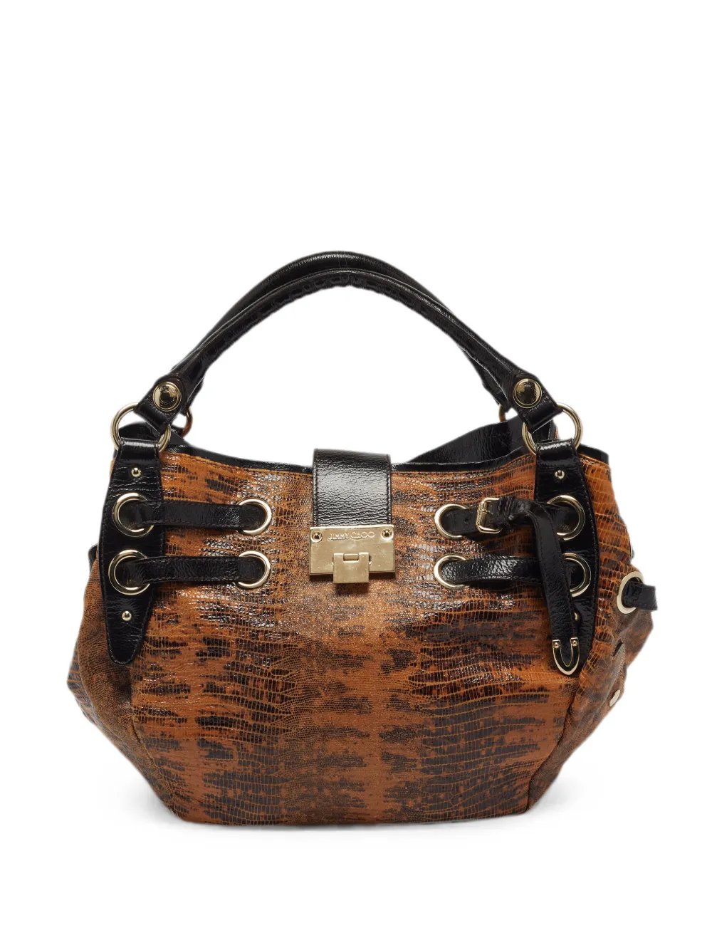 Riki lizard-effect handbag