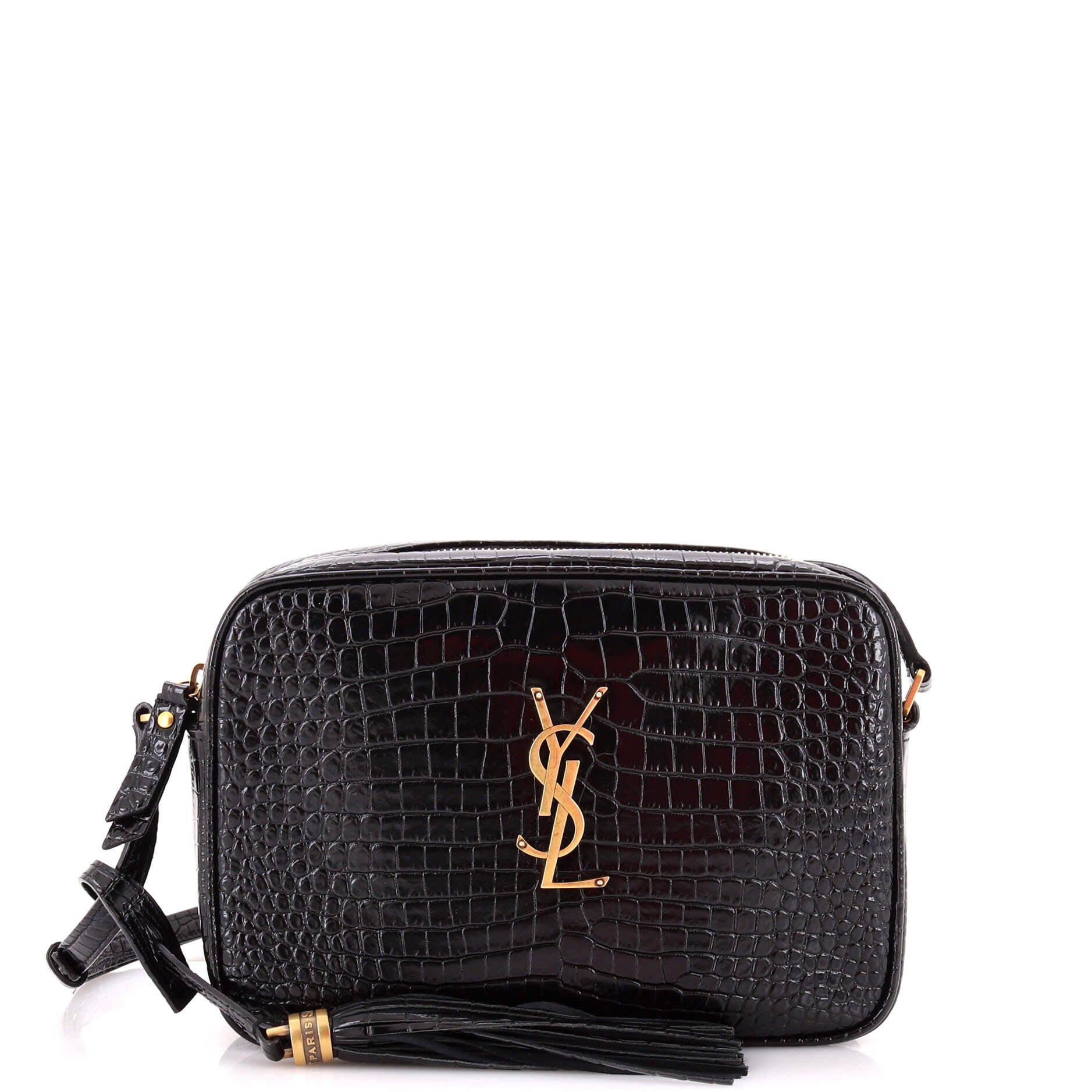 Lou Camera Bag Crocodile Embossed Leather Small