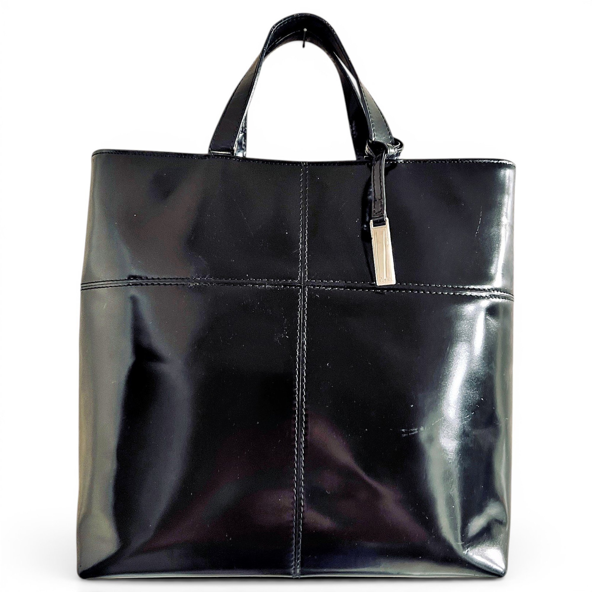 Patent leather tote