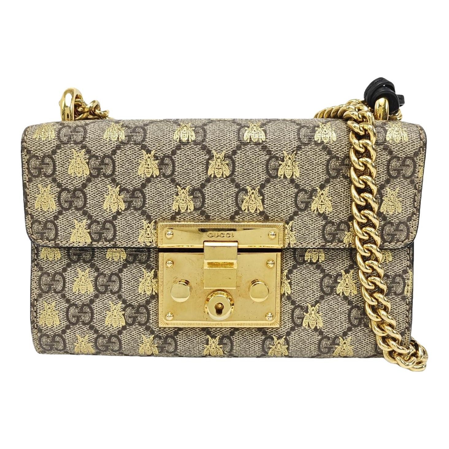 Padlock leather handbag