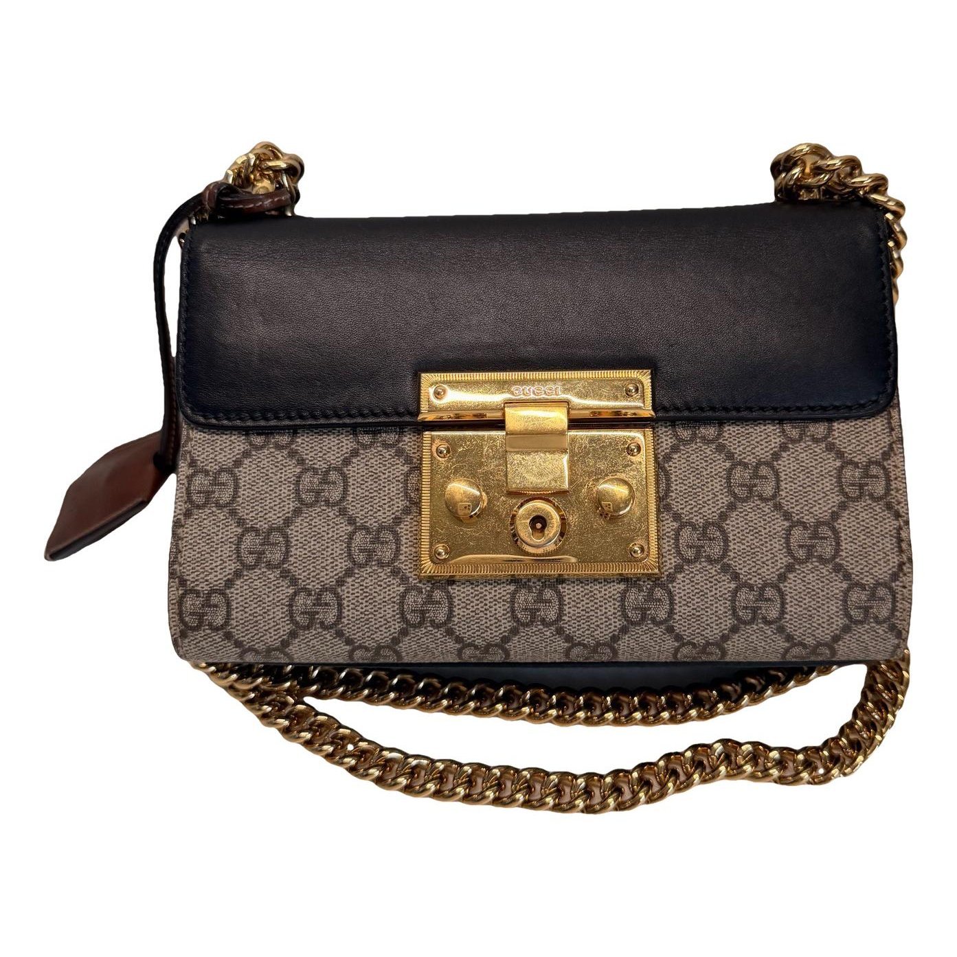Padlock leather handbag