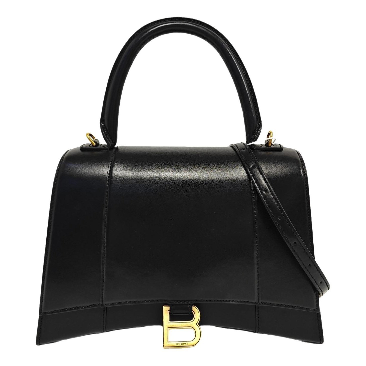 Hourglass leather handbag