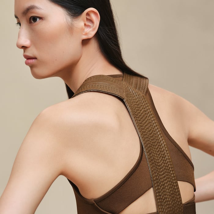 Marron Muschio Quilted Cargo Vest