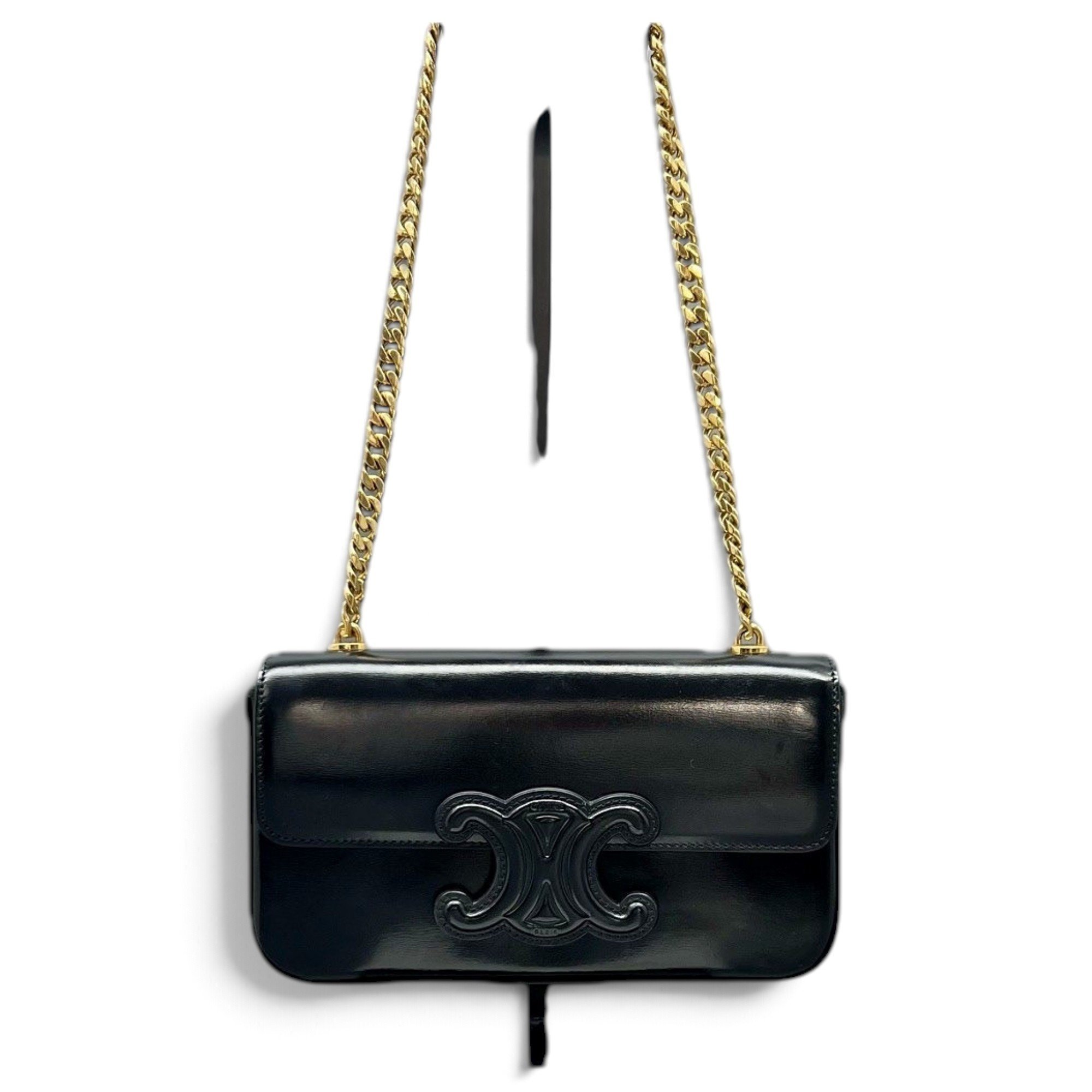 Triomphe chain leather handbag