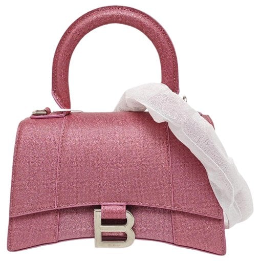 Hourglass leather handbag