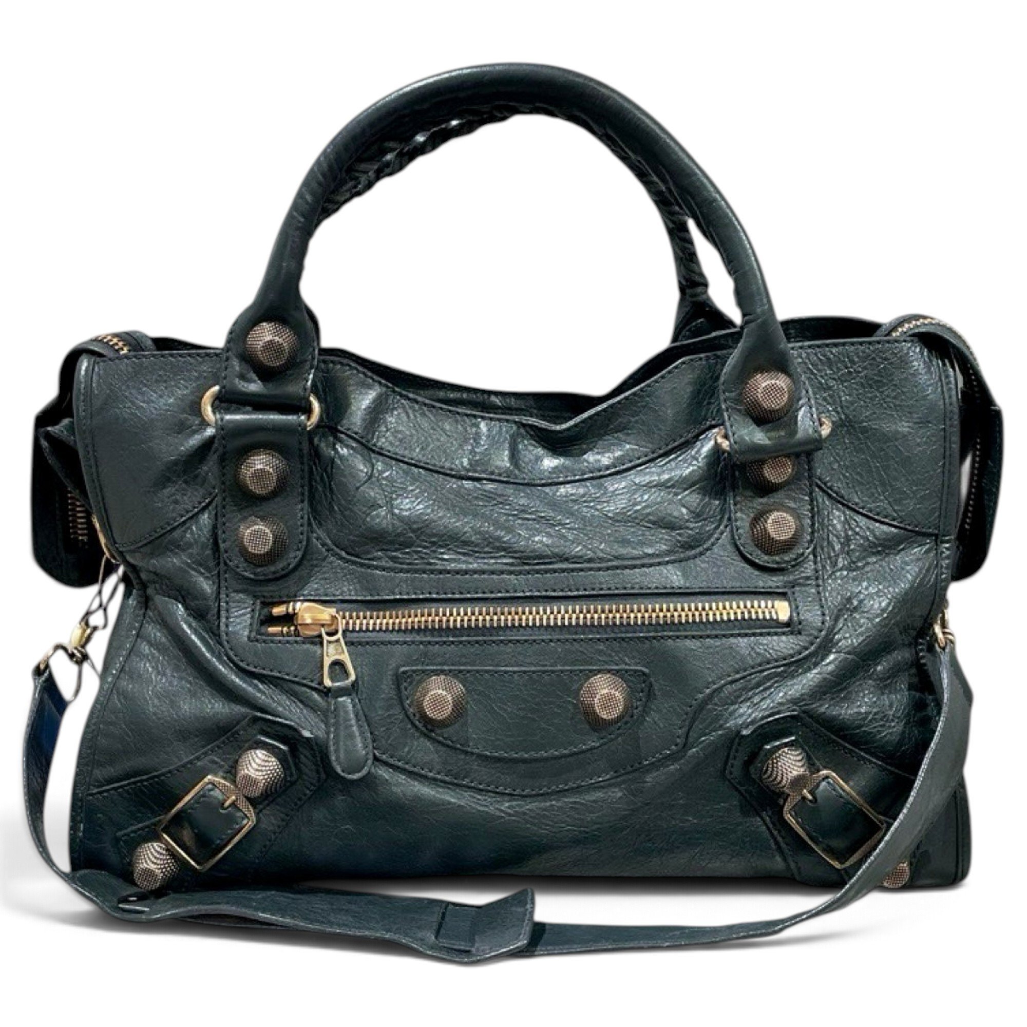 City leather handbag