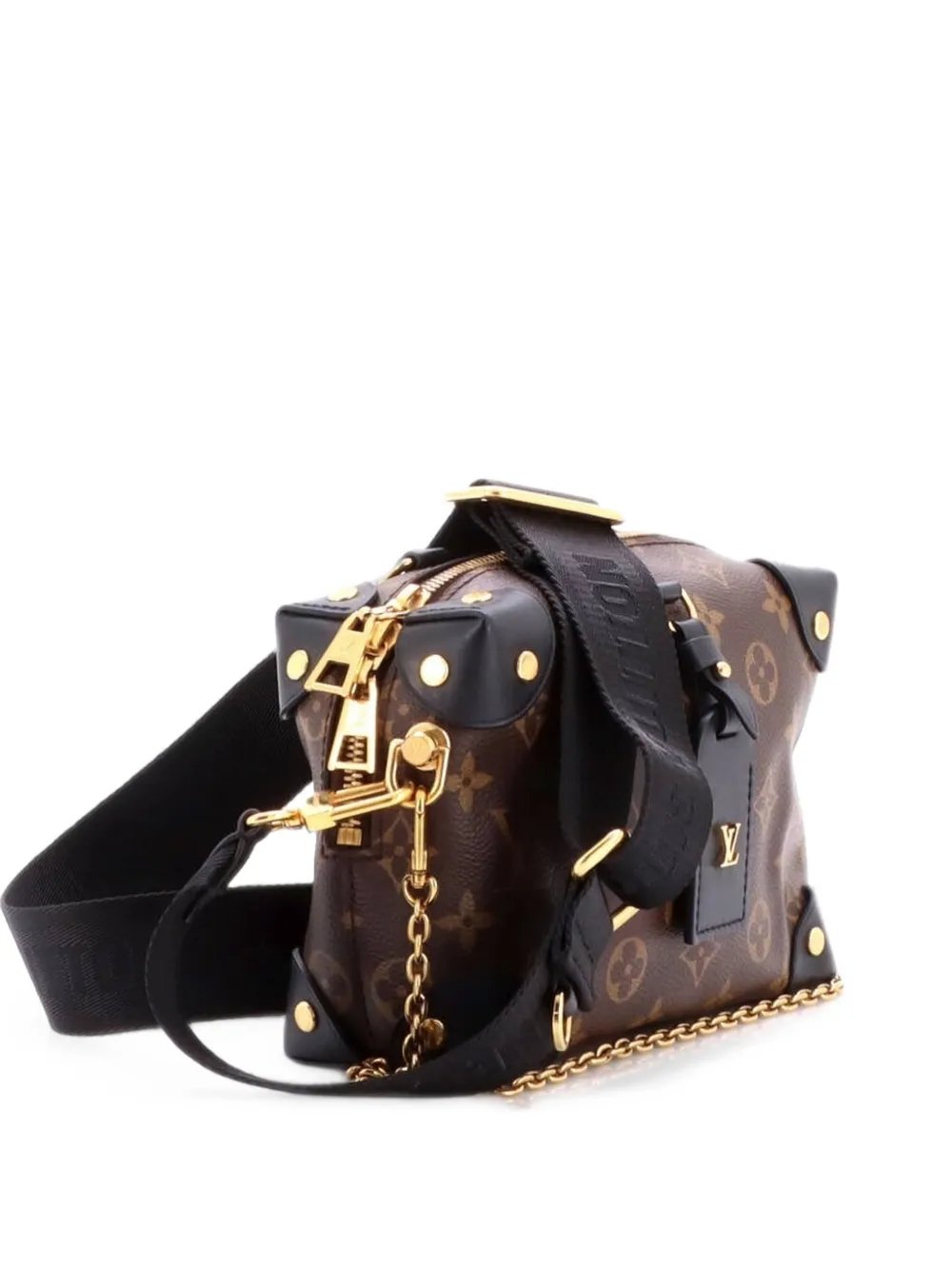 Petite Malle Souple Handbag Monogram Canvas with Leather shoulder bag