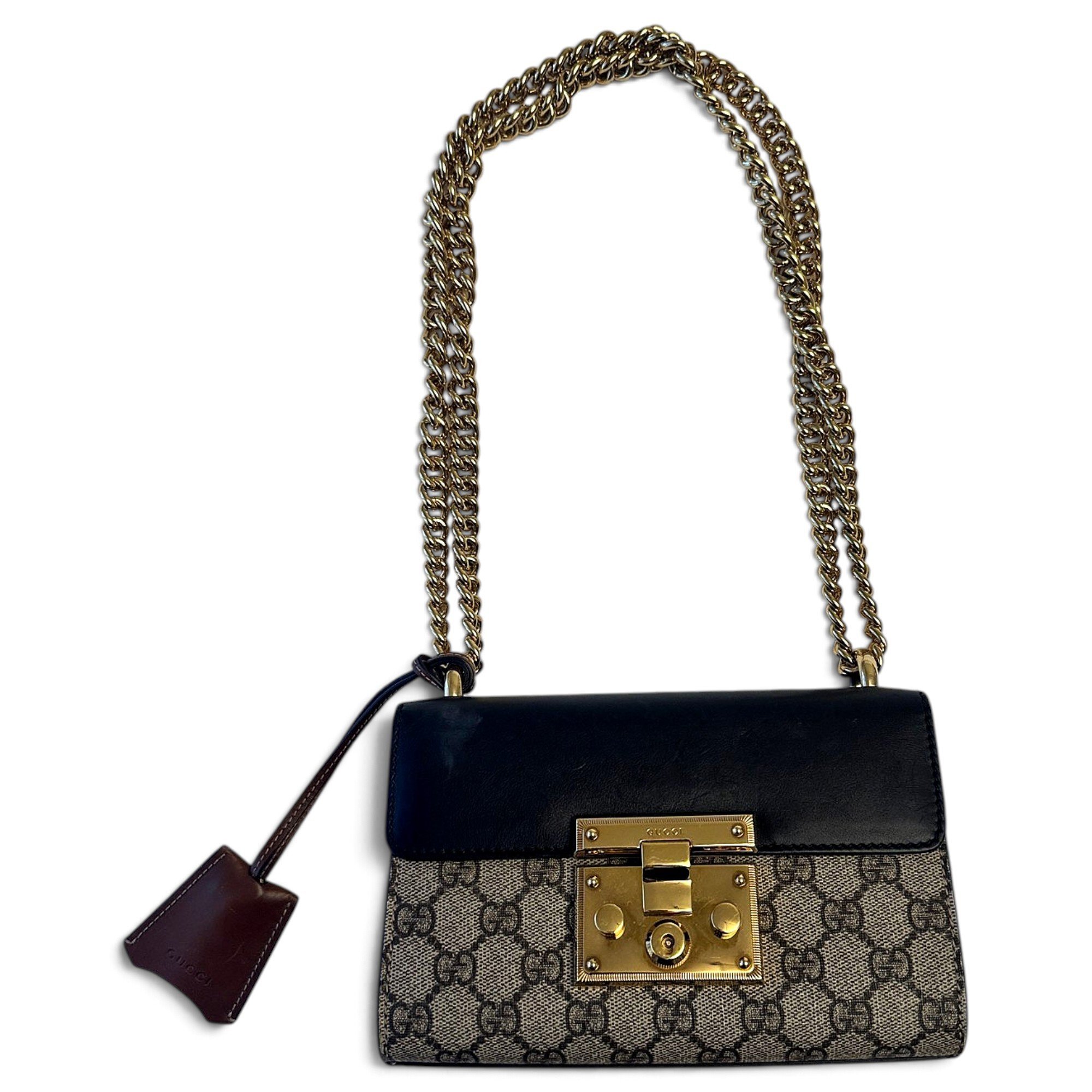 Padlock leather handbag