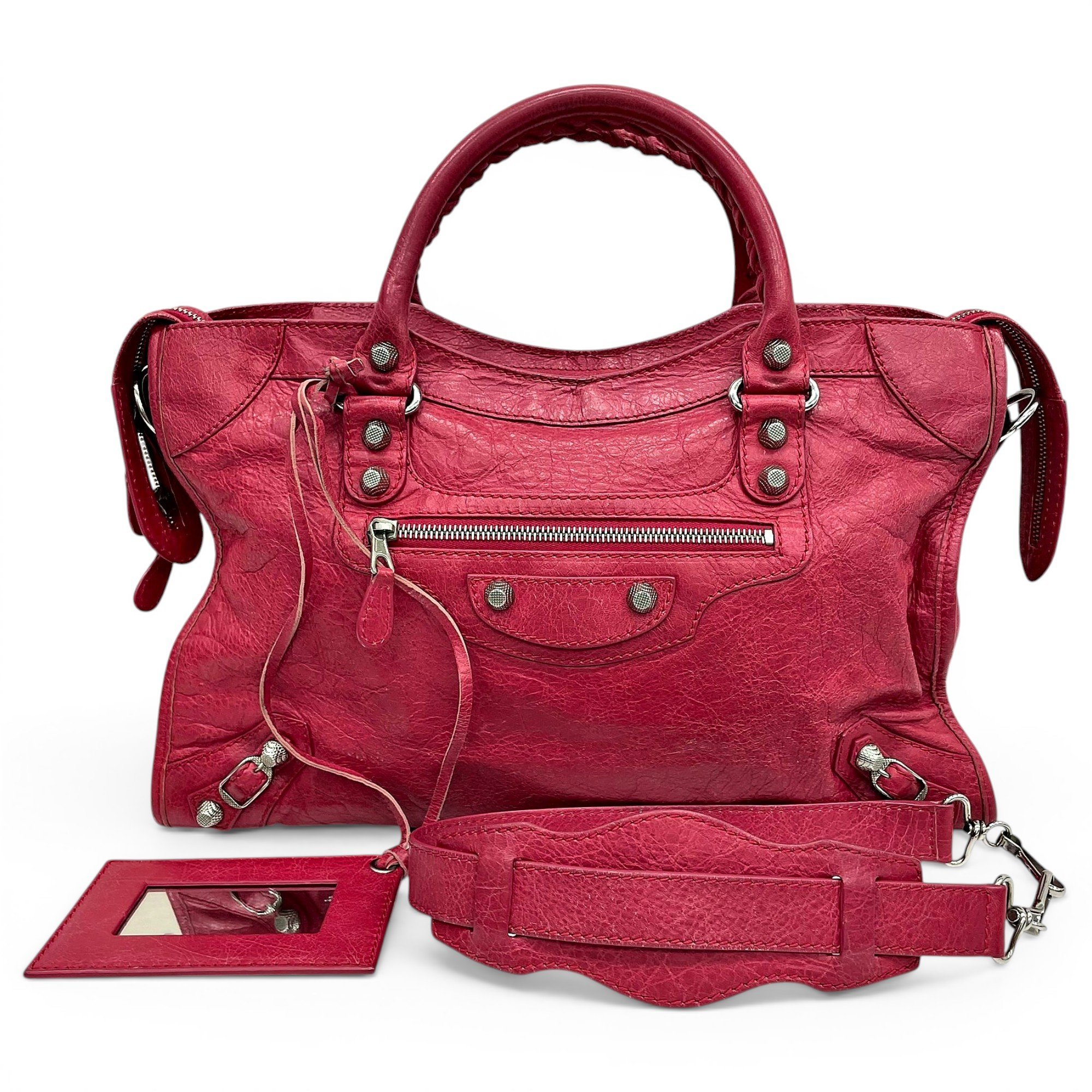City leather handbag