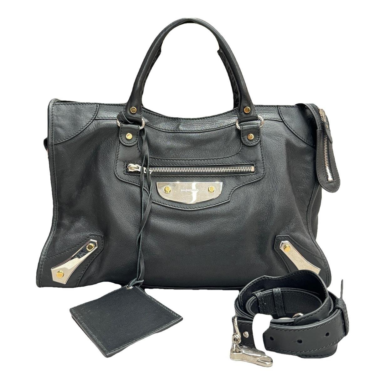 City leather handbag
