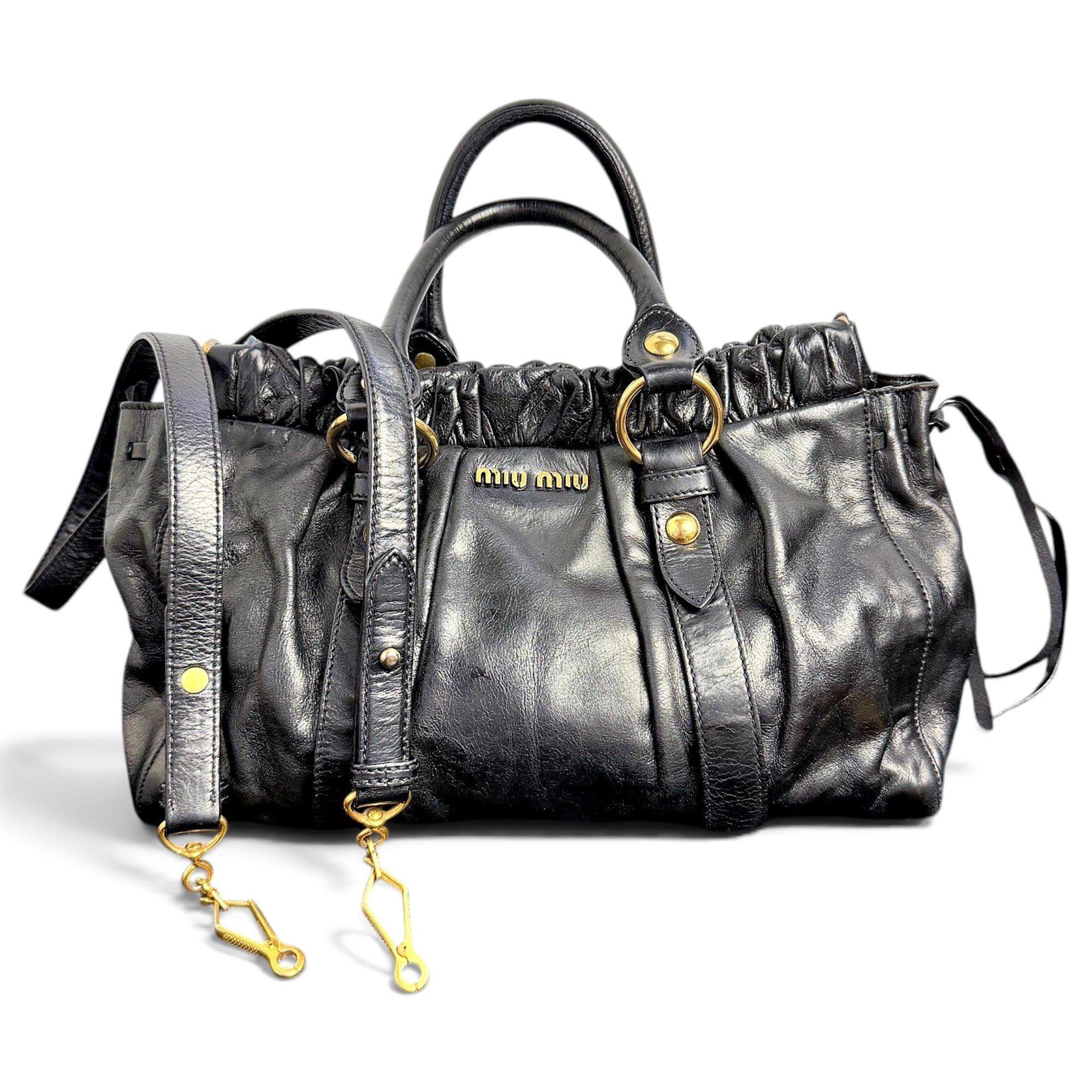 Bow bag leather handbag