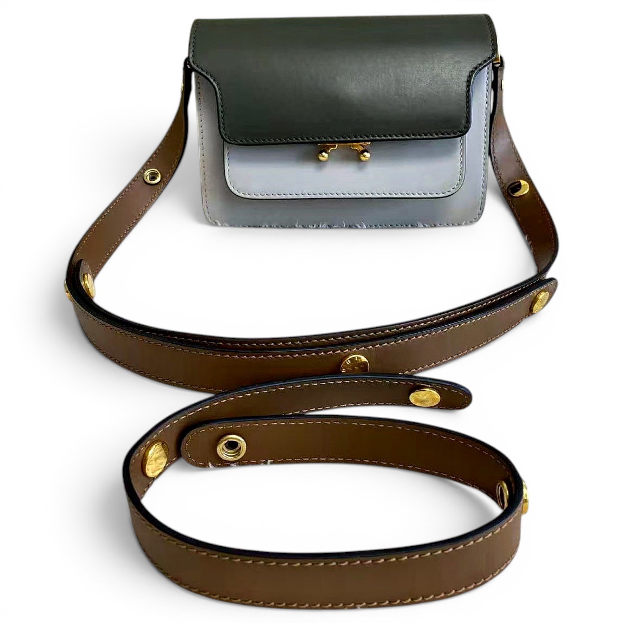Trunk leather handbag