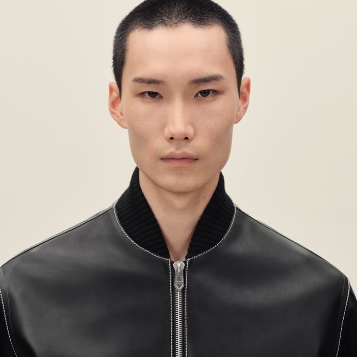 Noir "Empreinte" Rib-trim Jacket