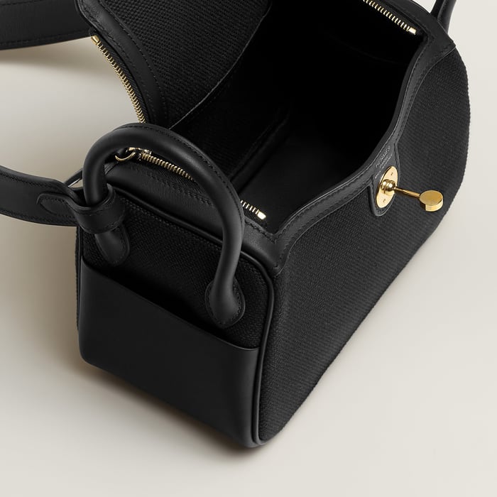 Noir Lindy II Mini Bag Toile & Cuir