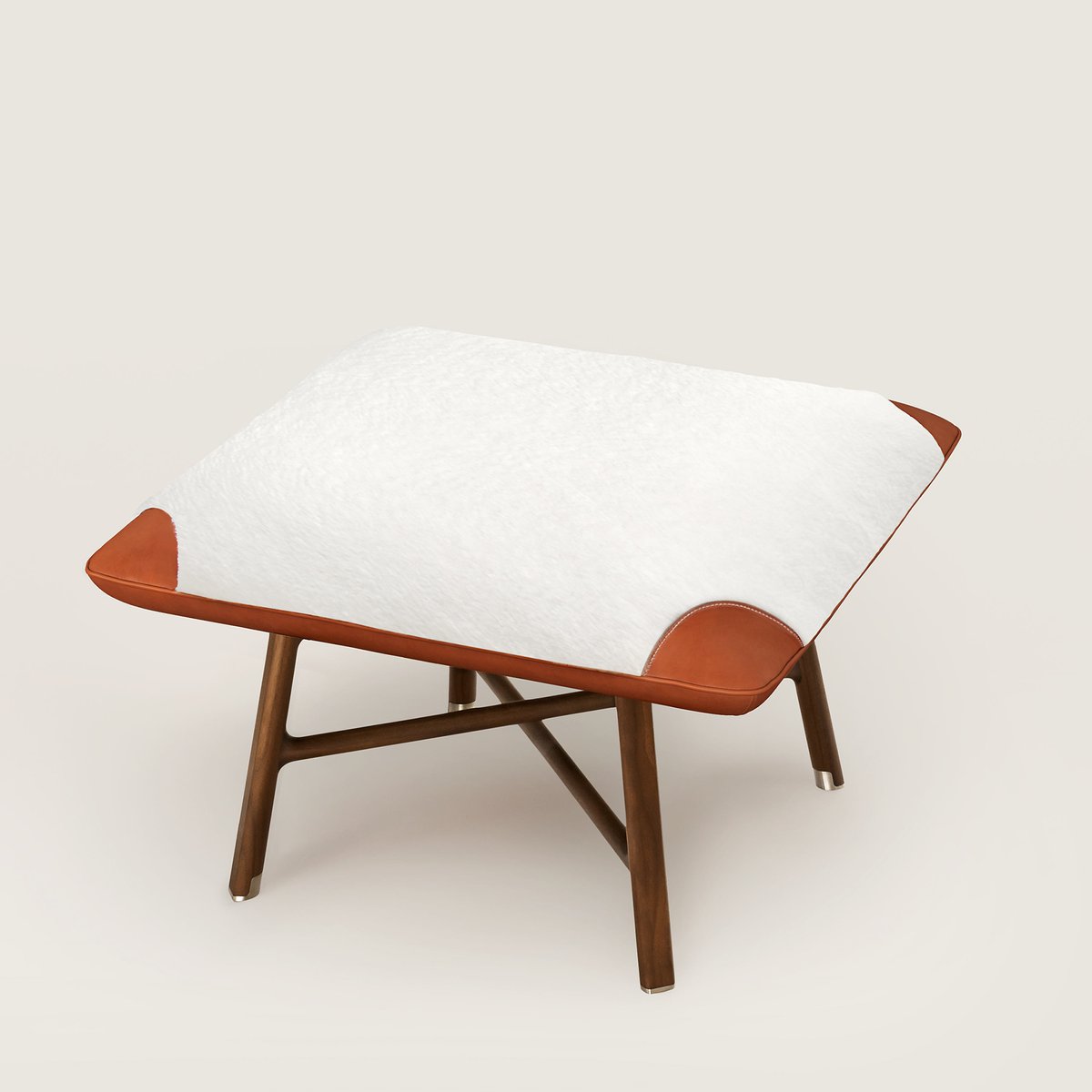 Les Necessaires d'Hermès "carre d'assise" low stool, high model
