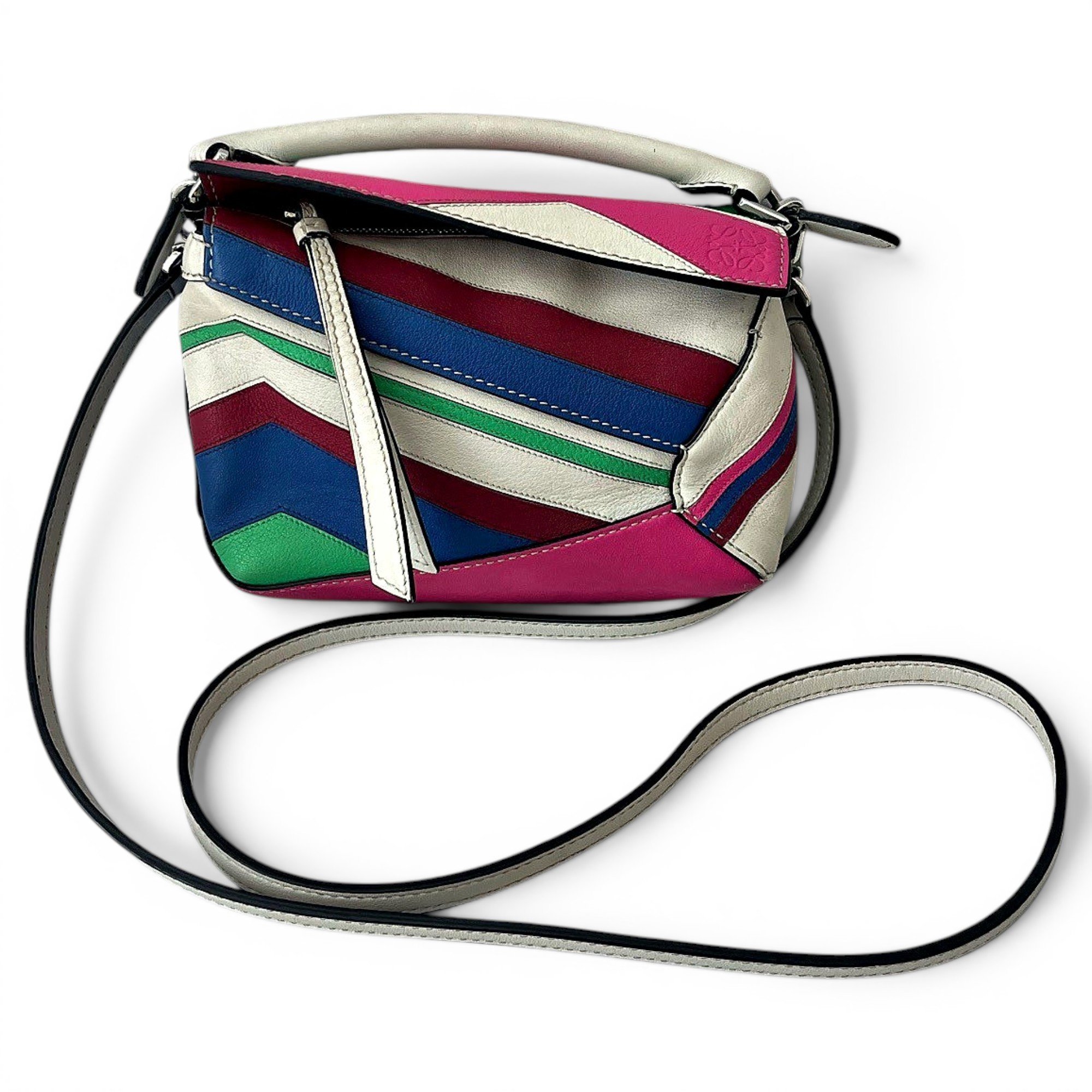 Puzzle leather handbag