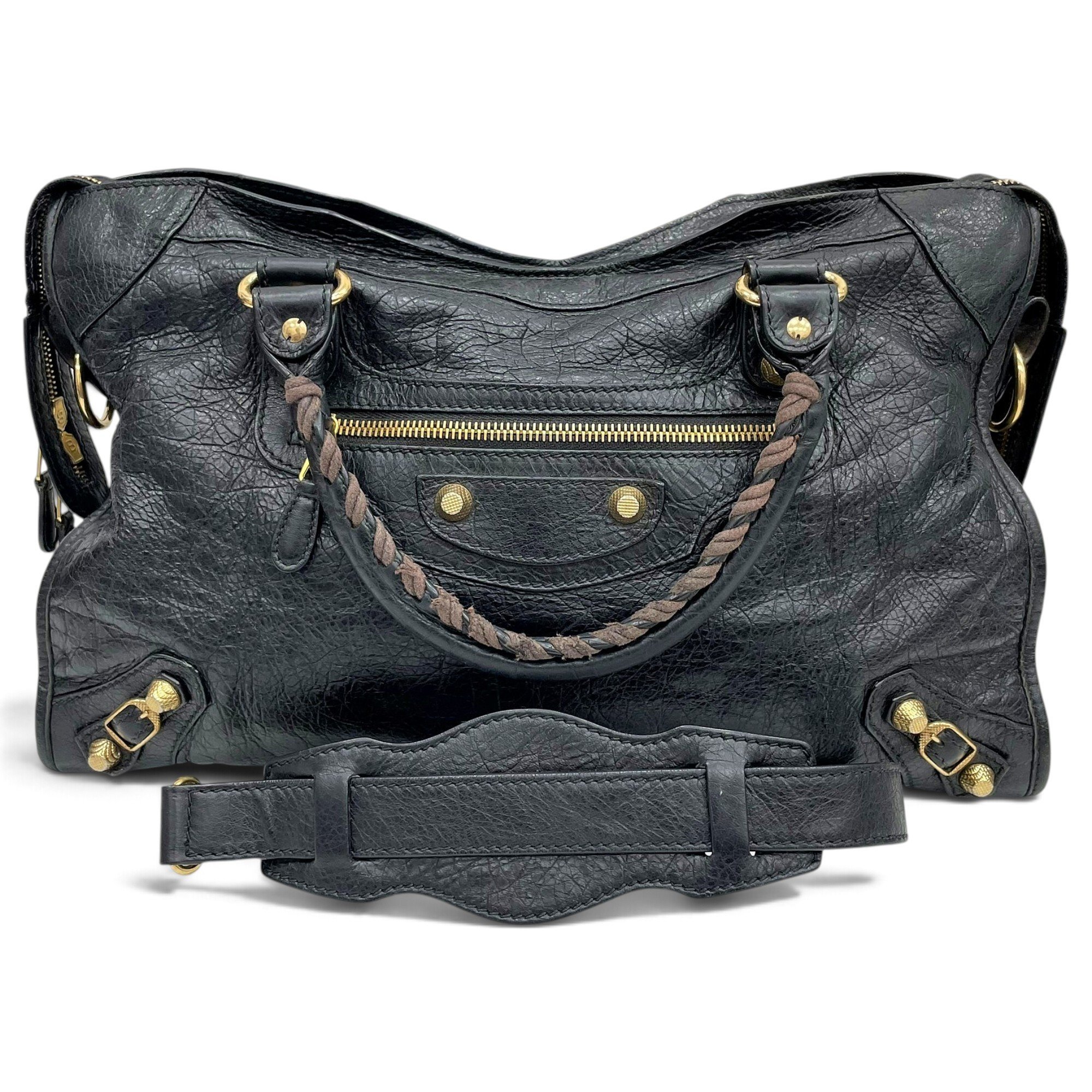 City leather handbag