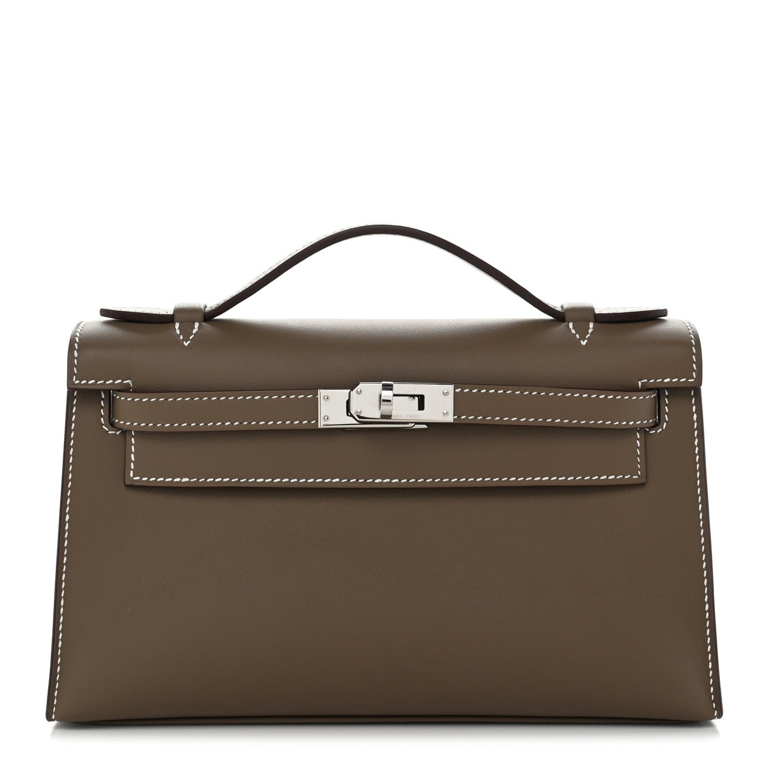 Hermes Swift Kelly Pochette Clutch Etoupe