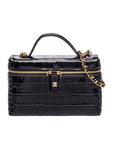 Crocodile Embossed Slim Vanity Case