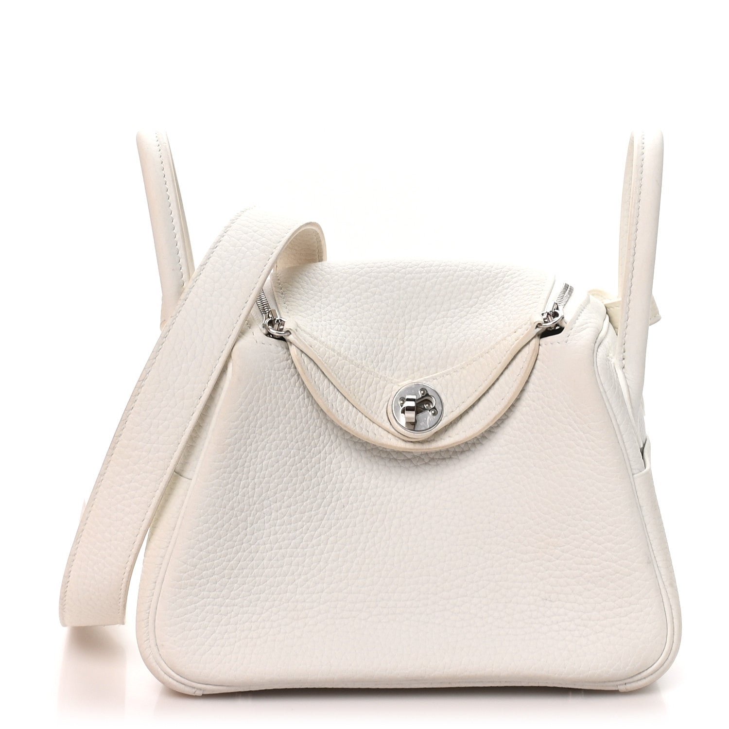 Hermes Taurillon Clemence Mini Lindy 20 New White