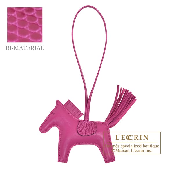 Hermes Rodeo charm Touch PM Rose purple Agneau/ Lizard skin