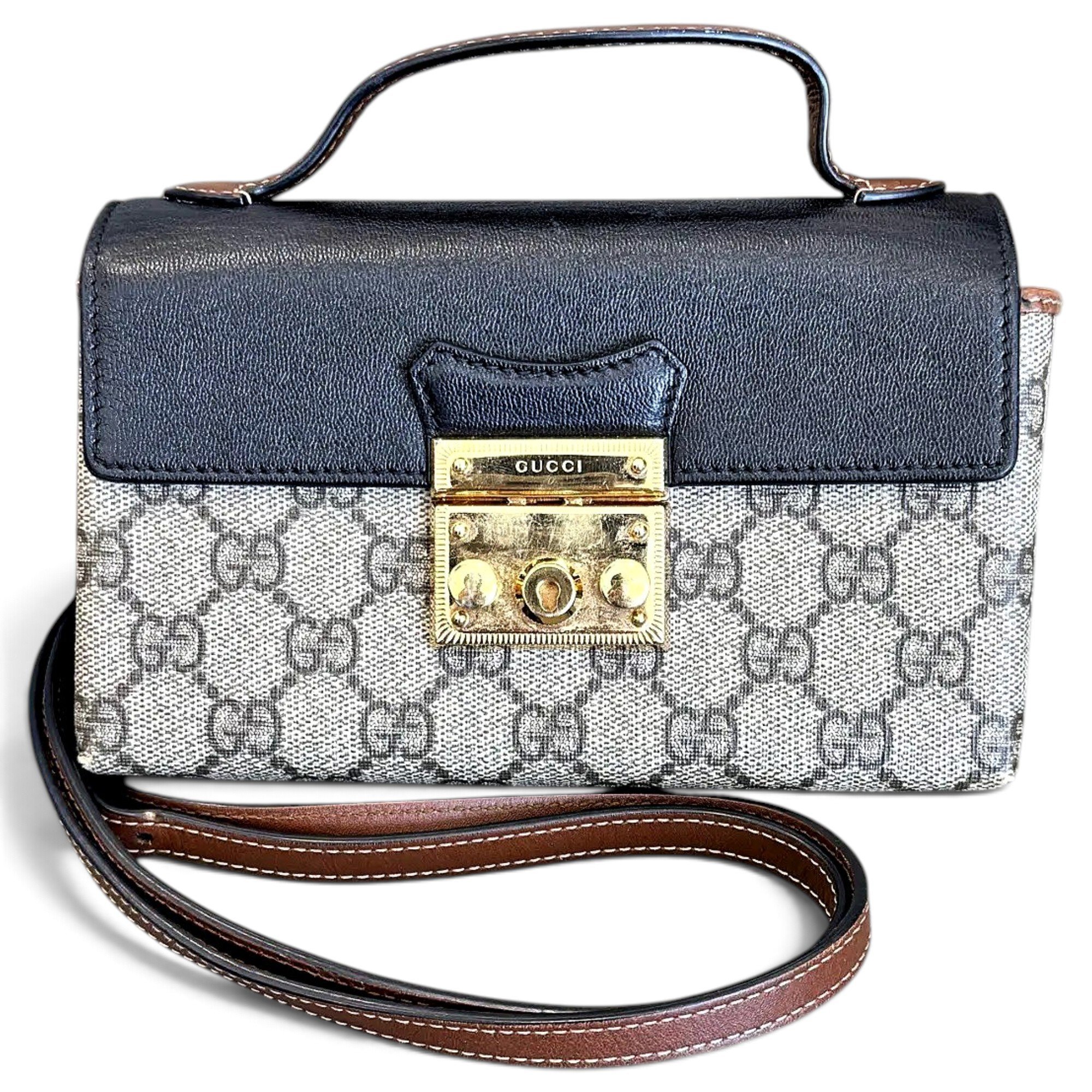 Padlock vinyl crossbody bag