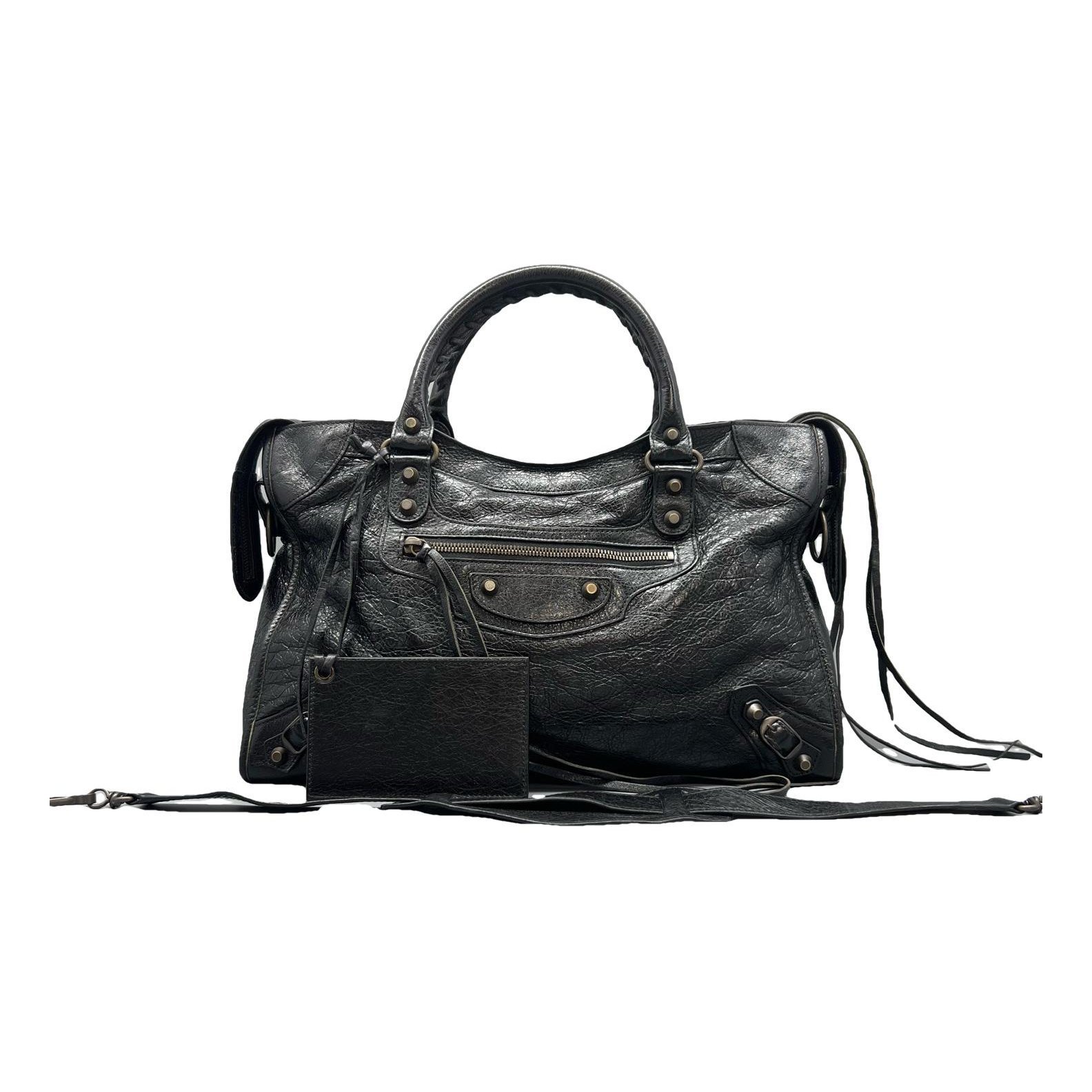 City leather handbag