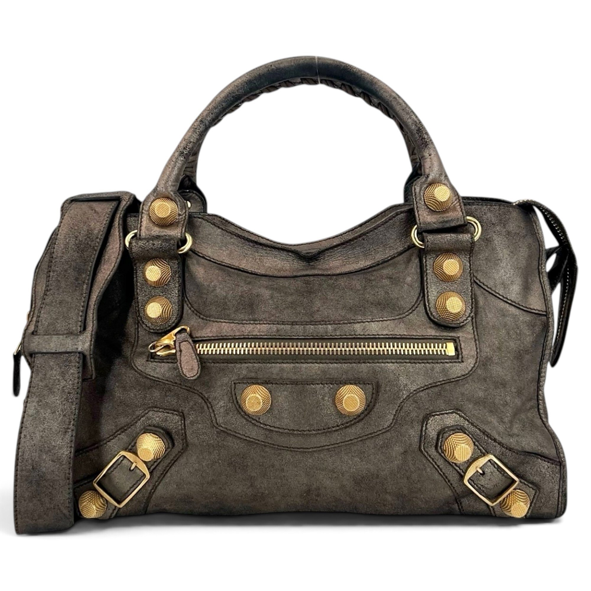 City leather handbag