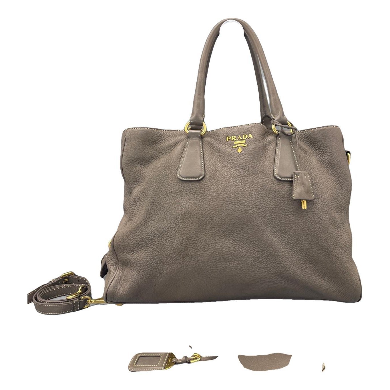 Double leather handbag