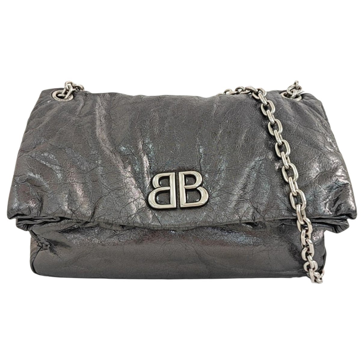 BB chain leather crossbody bag