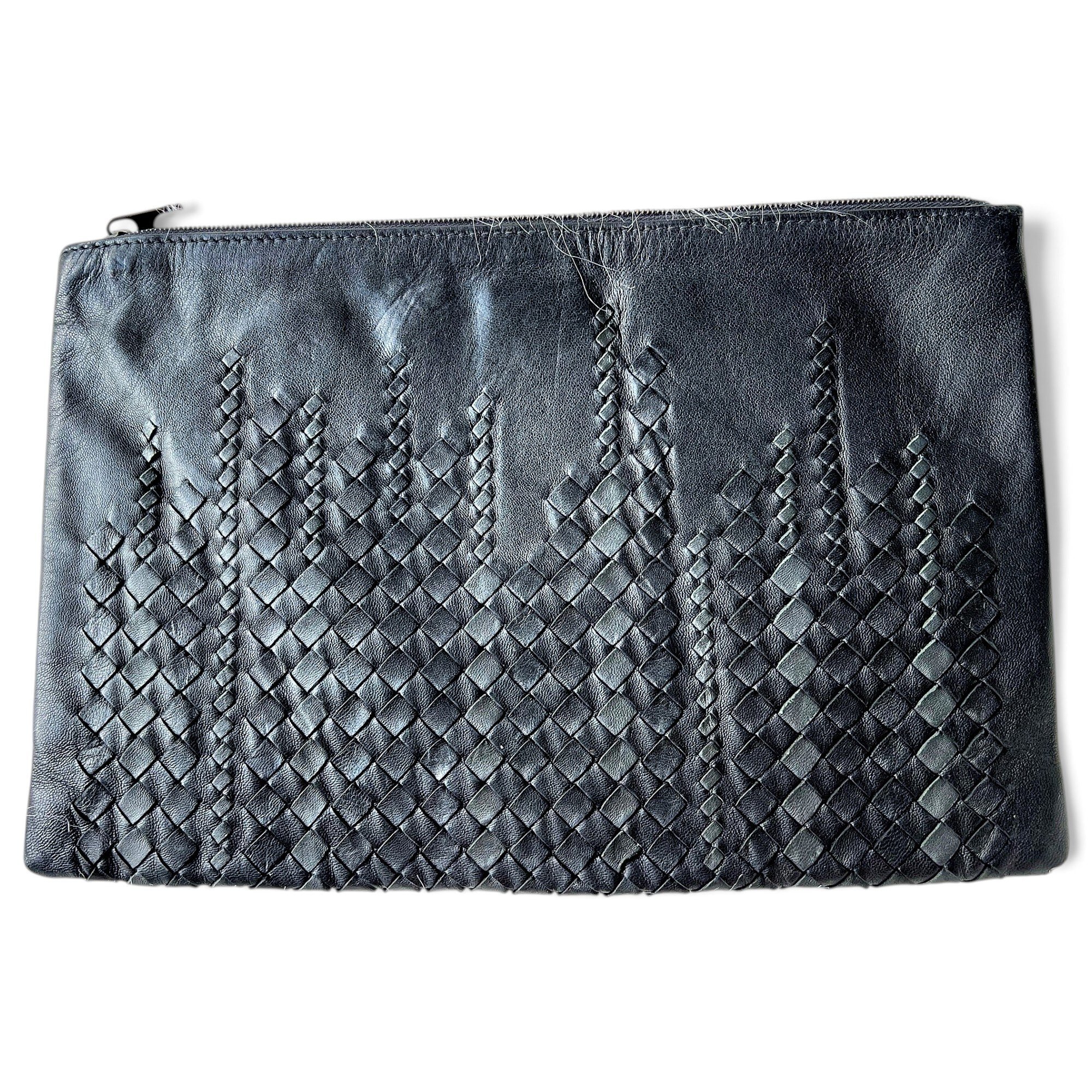 Leather clutch bag