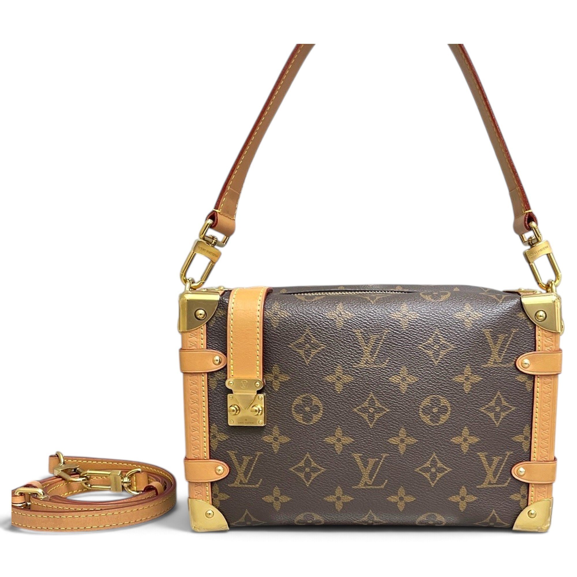 Side Trunk leather handbag