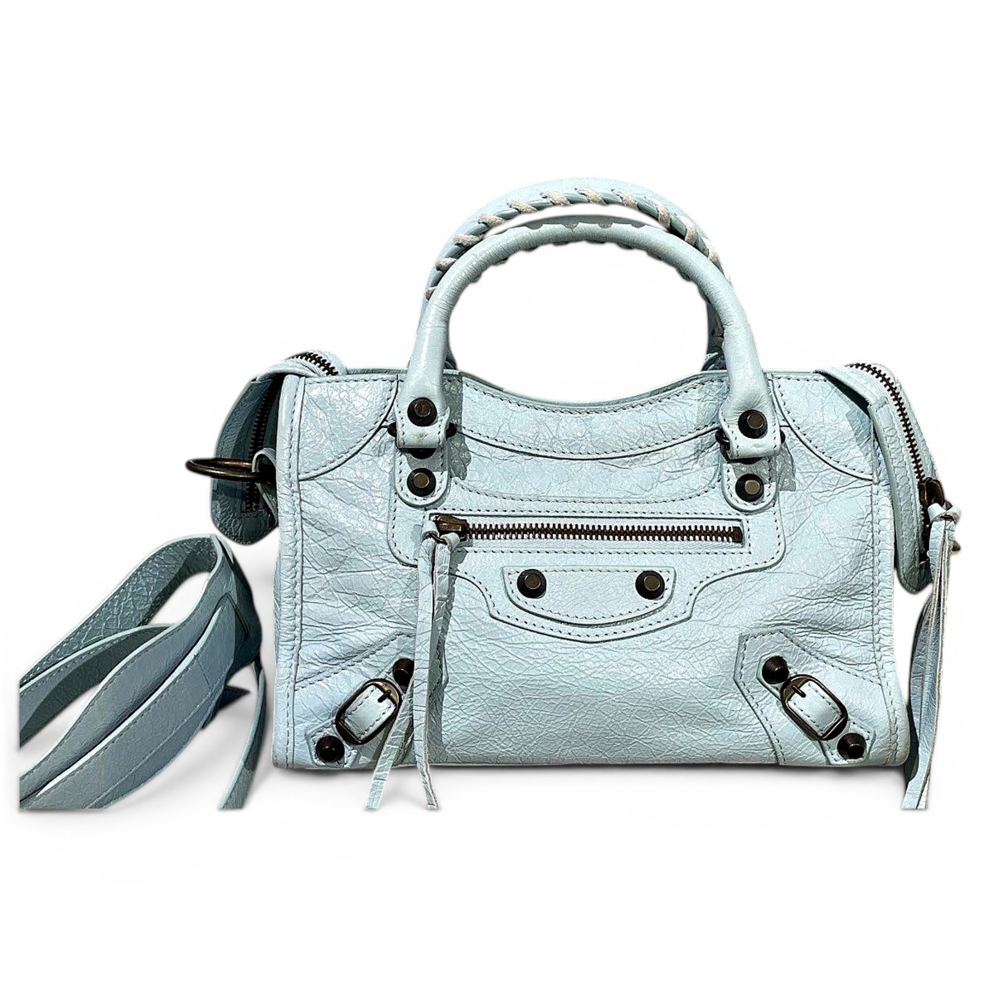 City leather handbag