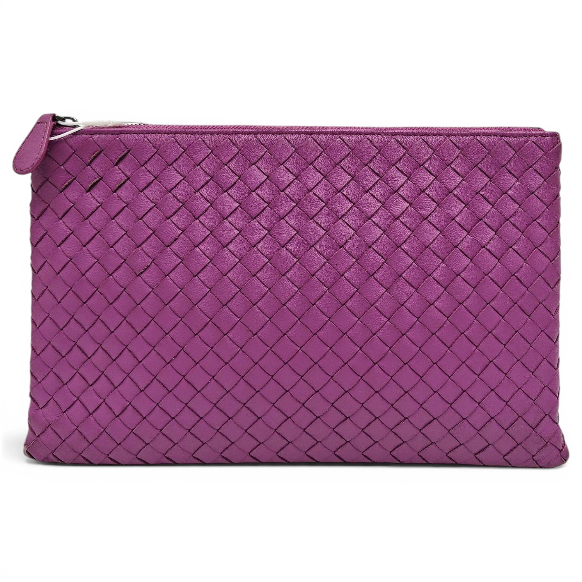 Snap leather clutch bag