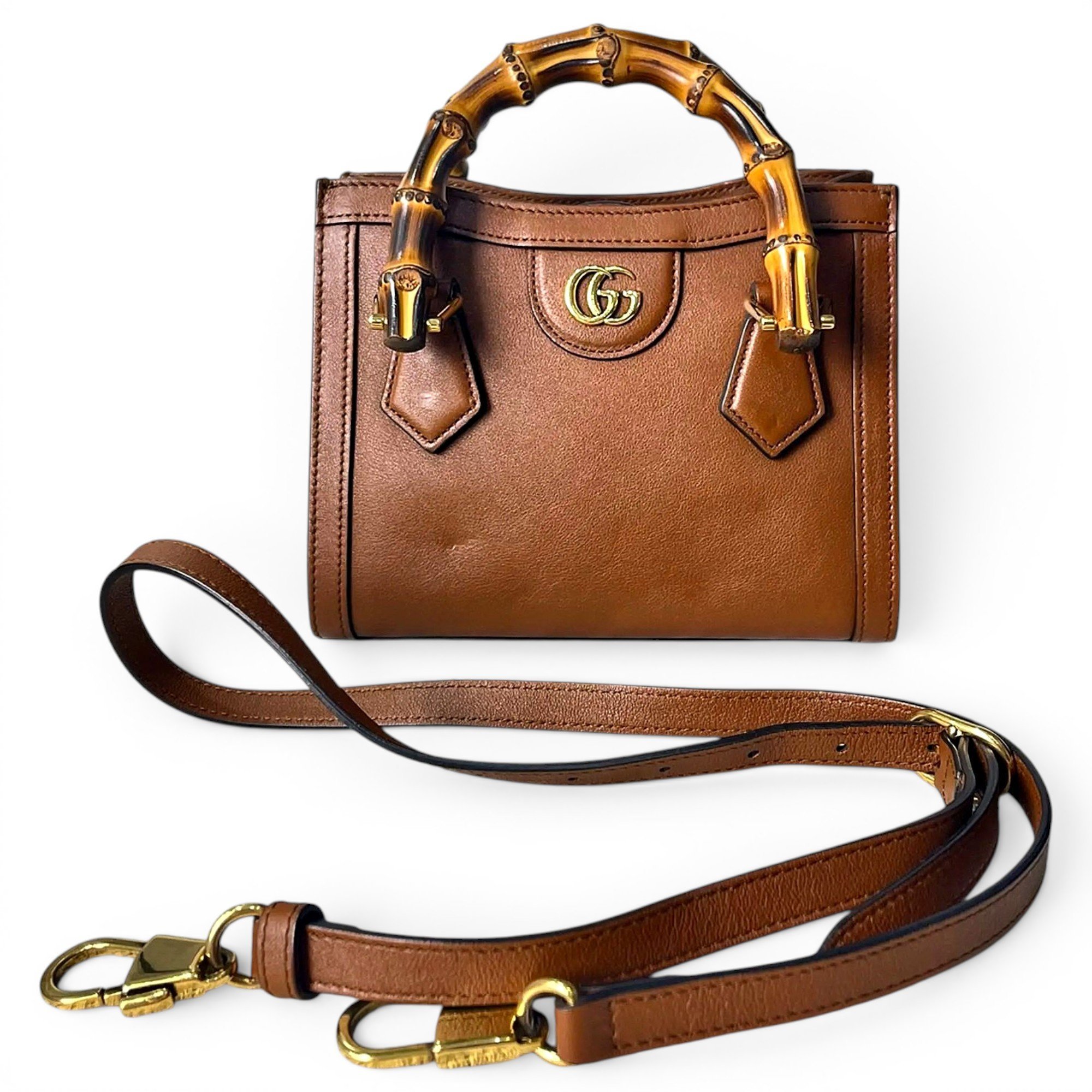 Diana Bamboo leather handbag