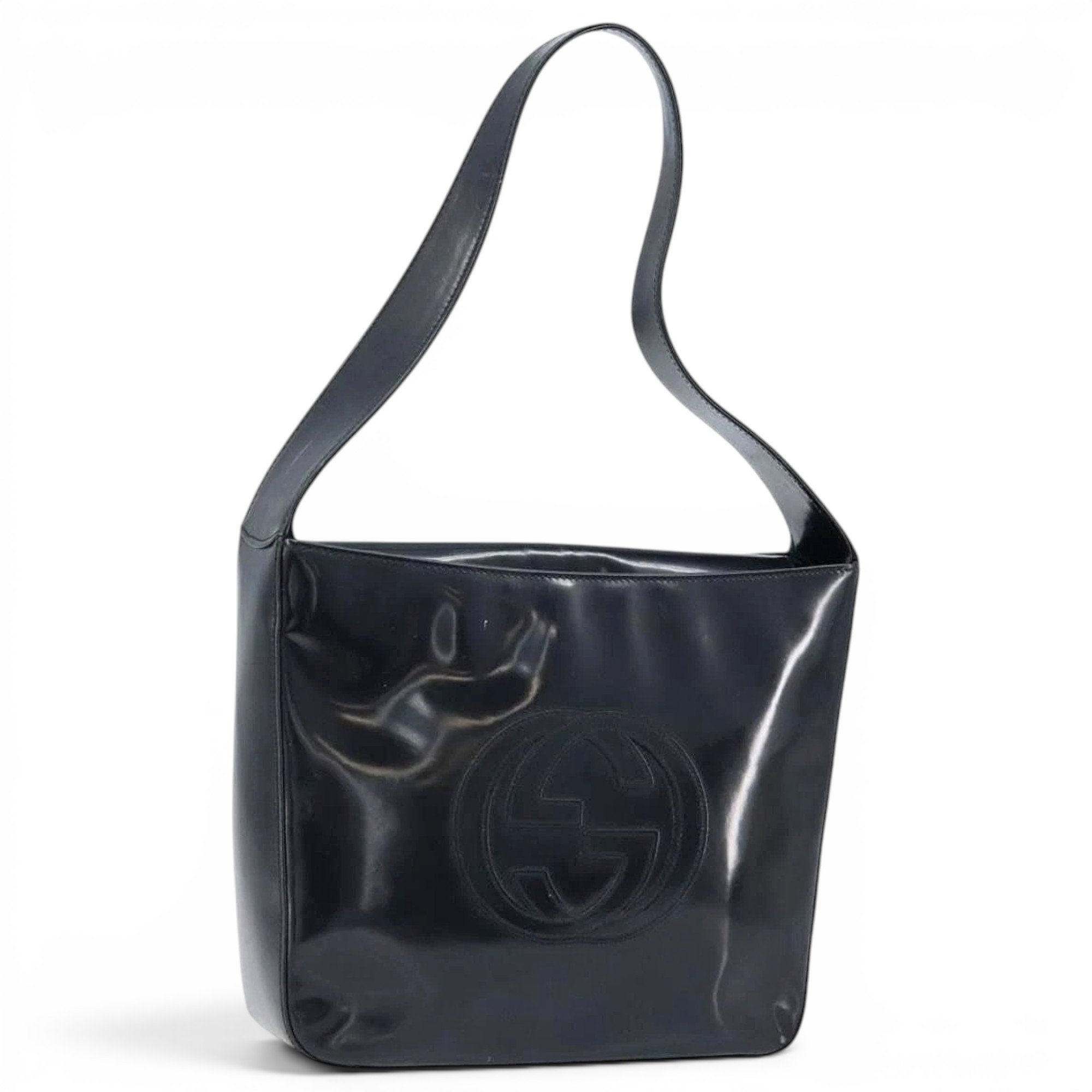 Patent leather handbag