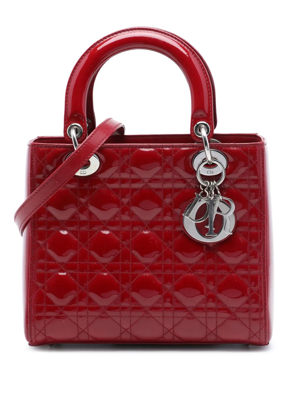 2012 Medium Patent Cannage Lady Dior satchel